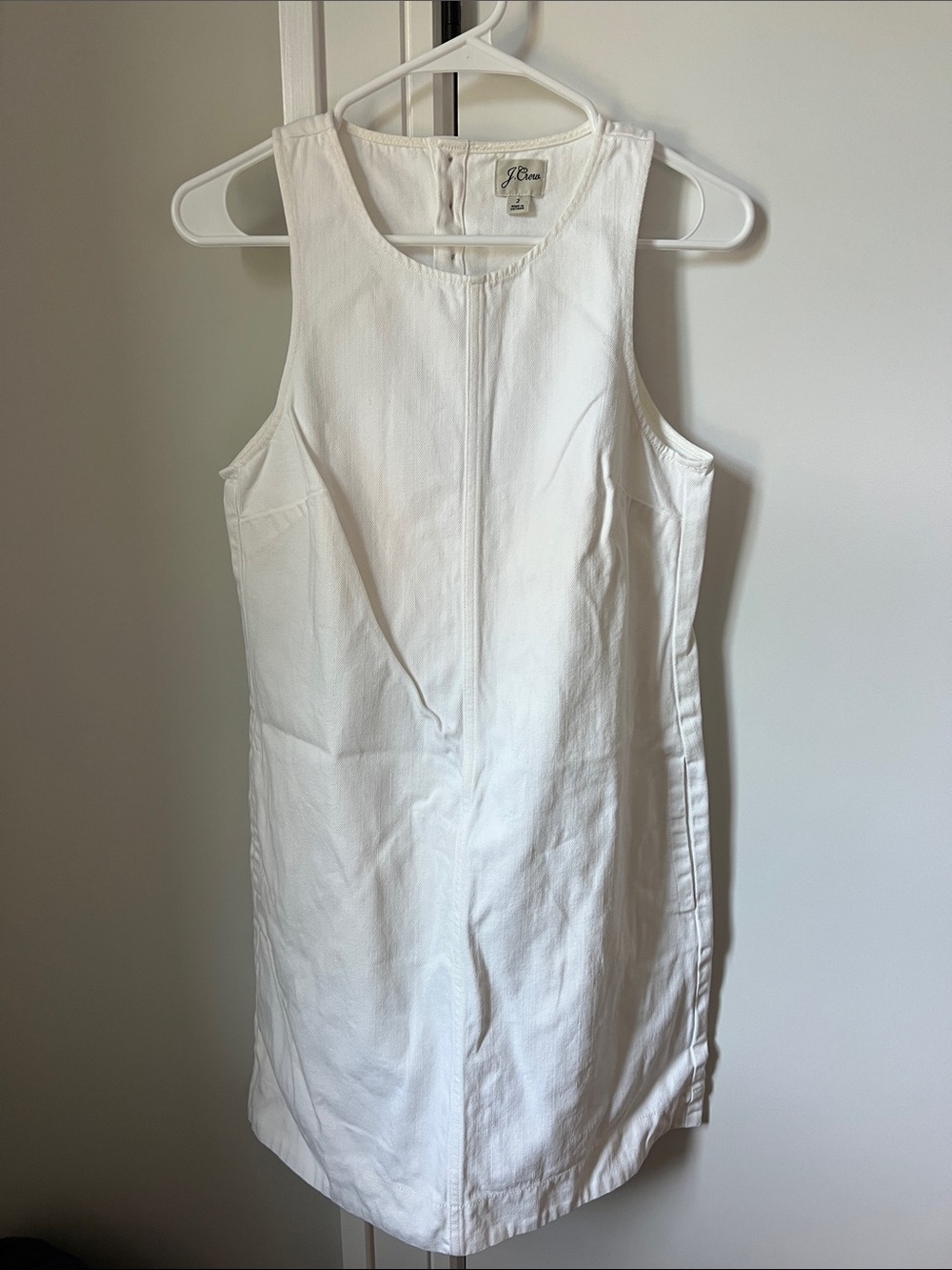 J. Crew White Sleeveless Shift Tunic Dress Denim
